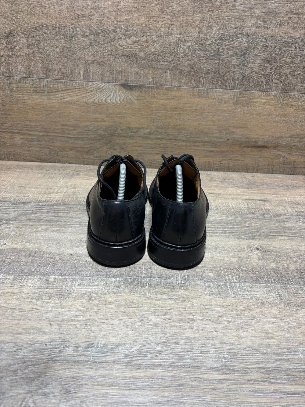 Cole Haan Black Leather Derby Lace-Up Shoes